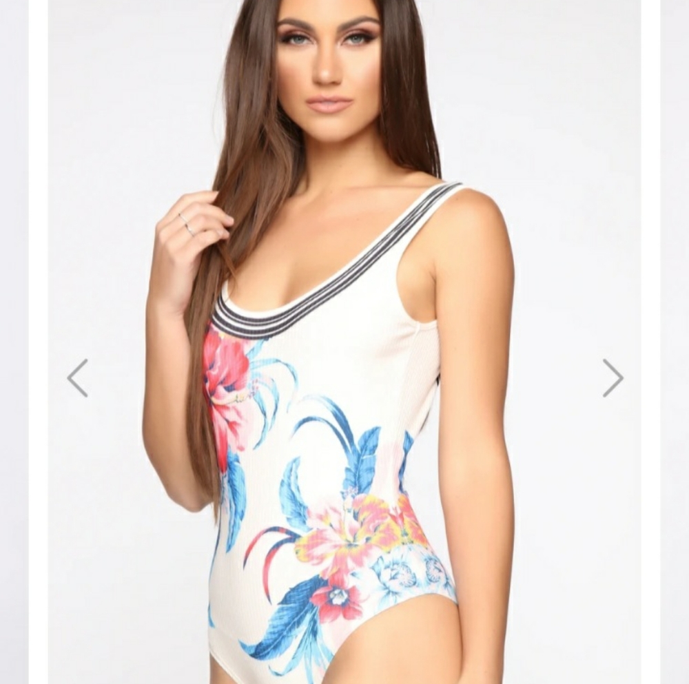 Island Flower Print Bodysuit